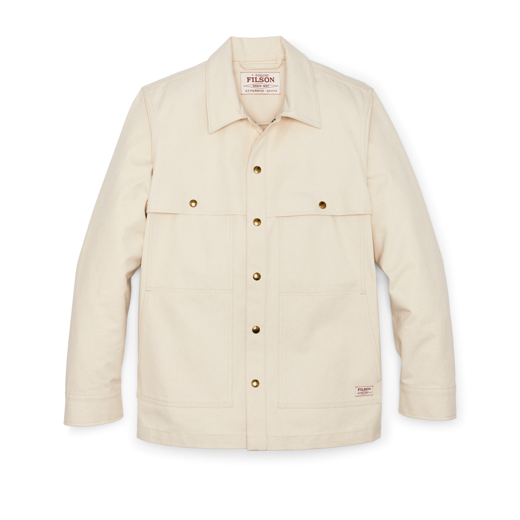 90年代 FILSON フィルソン ワークシャツ Lサイズ ホワイト 白 DRY TIN CLOTH FORESTER JAC SHIRT / ドライティンクロス