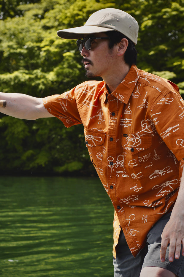 WASHED SHORT SLEEVE FEATHER CLOTH SHIRT / ウォッシュド ショートスリーブ フェザークロスシャツ