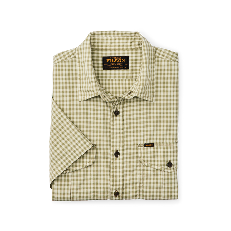 WASHED SHORT SLEEVE FEATHER CLOTH SHIRT / ウォッシュド ショートスリーブ フェザークロスシャツ